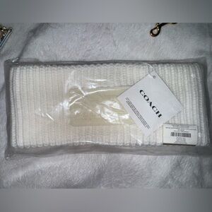 Coach White Ribbed headband